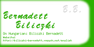 bernadett biliczki business card